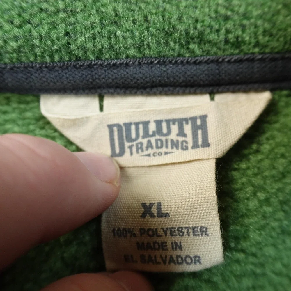 Duluth Trading Jacket Mens XL Green Fleece 1/4‎ Zip Pullover Coat Outdoor Work